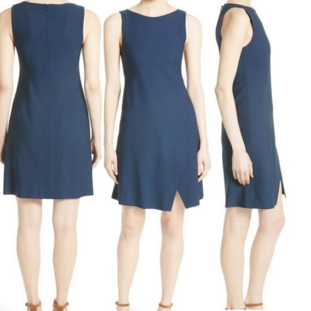 THEORY Risbana New Stretch Wool Sheath Dress Blue